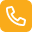 White telephone handset icon on an orange square, representing the telecommunications category